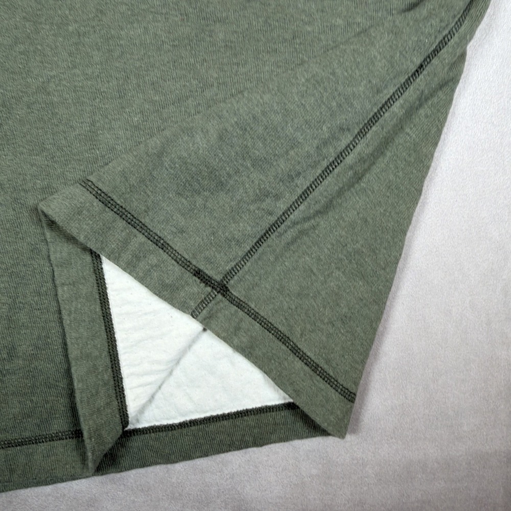Eddie Bauer Heavyweight Henley Shirt Men's Large Green Long Sleeve Cotton - Picture 5 of 14